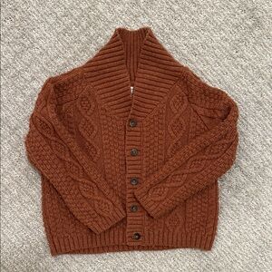 Janie and Jack Rust Brown Cable Knit Cardigan Sweater Unisex 18-24M